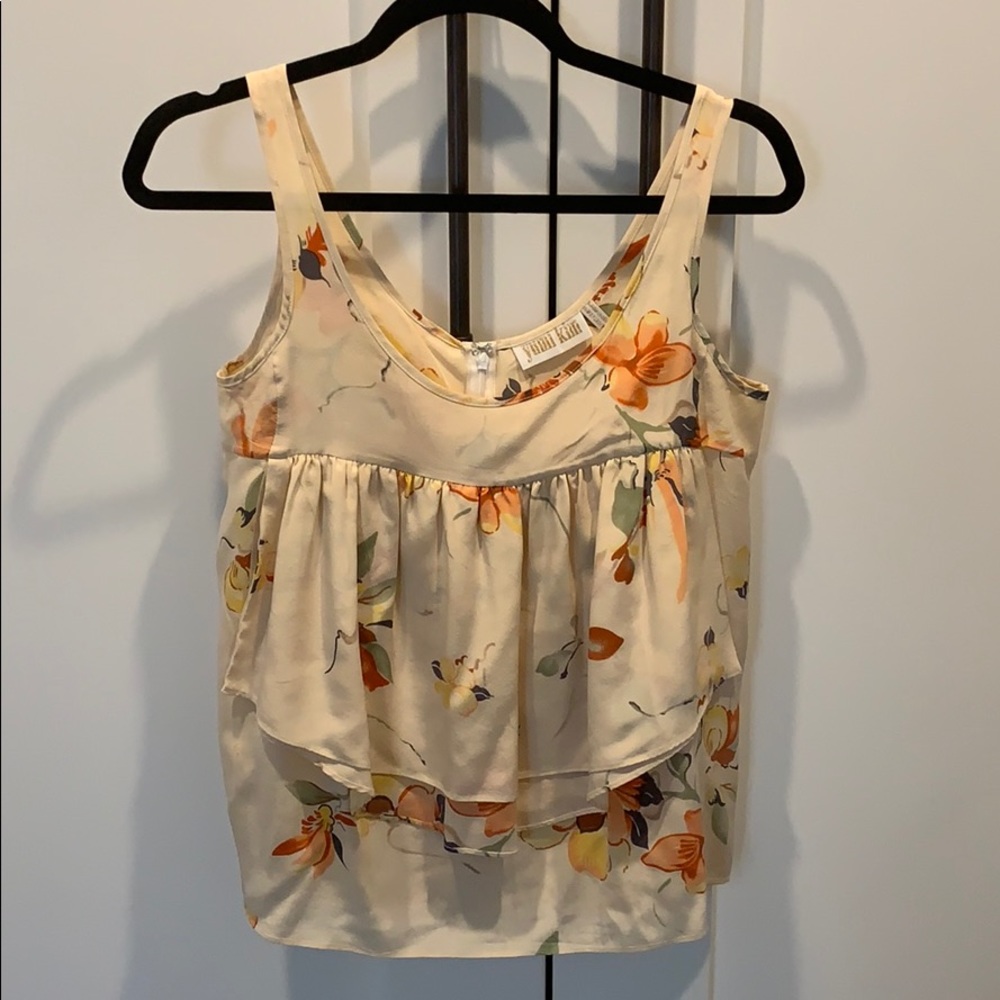 Yumi Kim Silk tank with flutter front detail